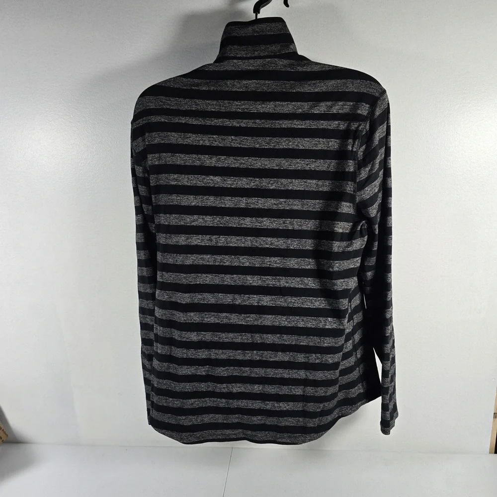 Lululemon Mens Striped Quarter Zip Pullover Athletic Long Sleeve Shirt Top L - Picture 3 of 8